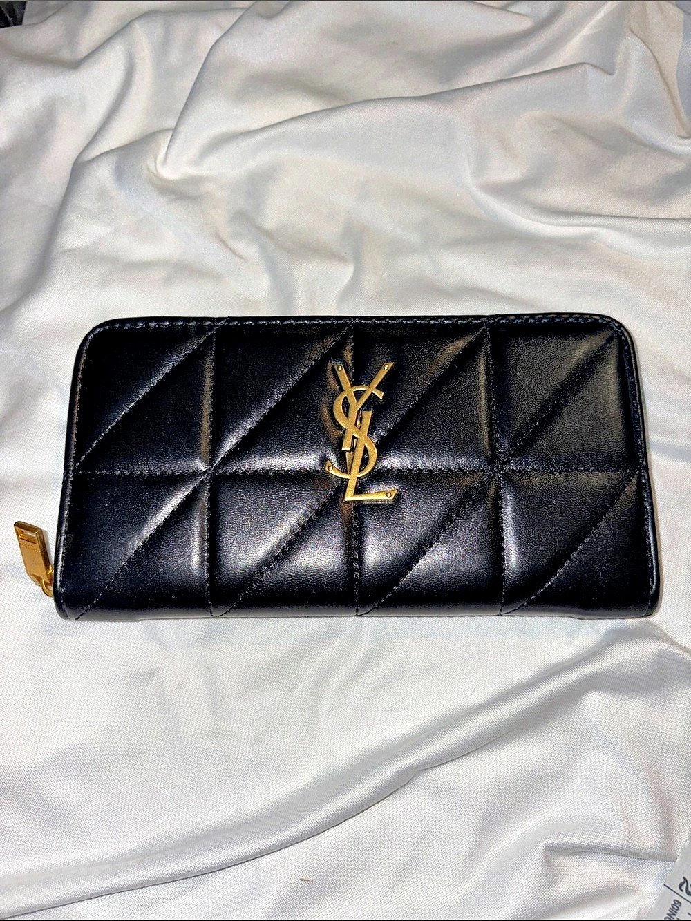 Inspired Monogram Black Zip-Around Wallet